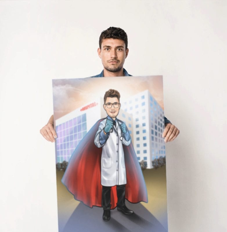 super doctor caricature