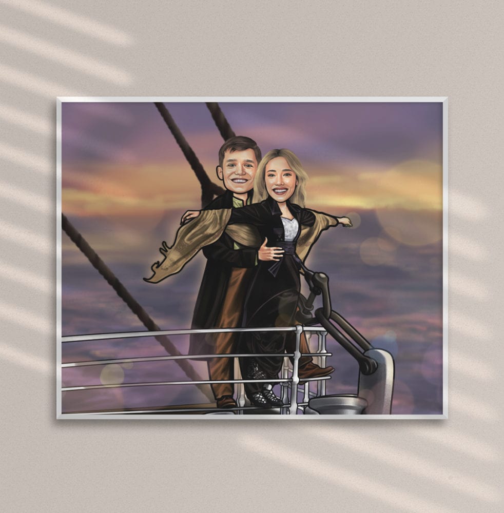 Pencil Sketch of Rose And Jack in Titanic Movie - Desi Painters